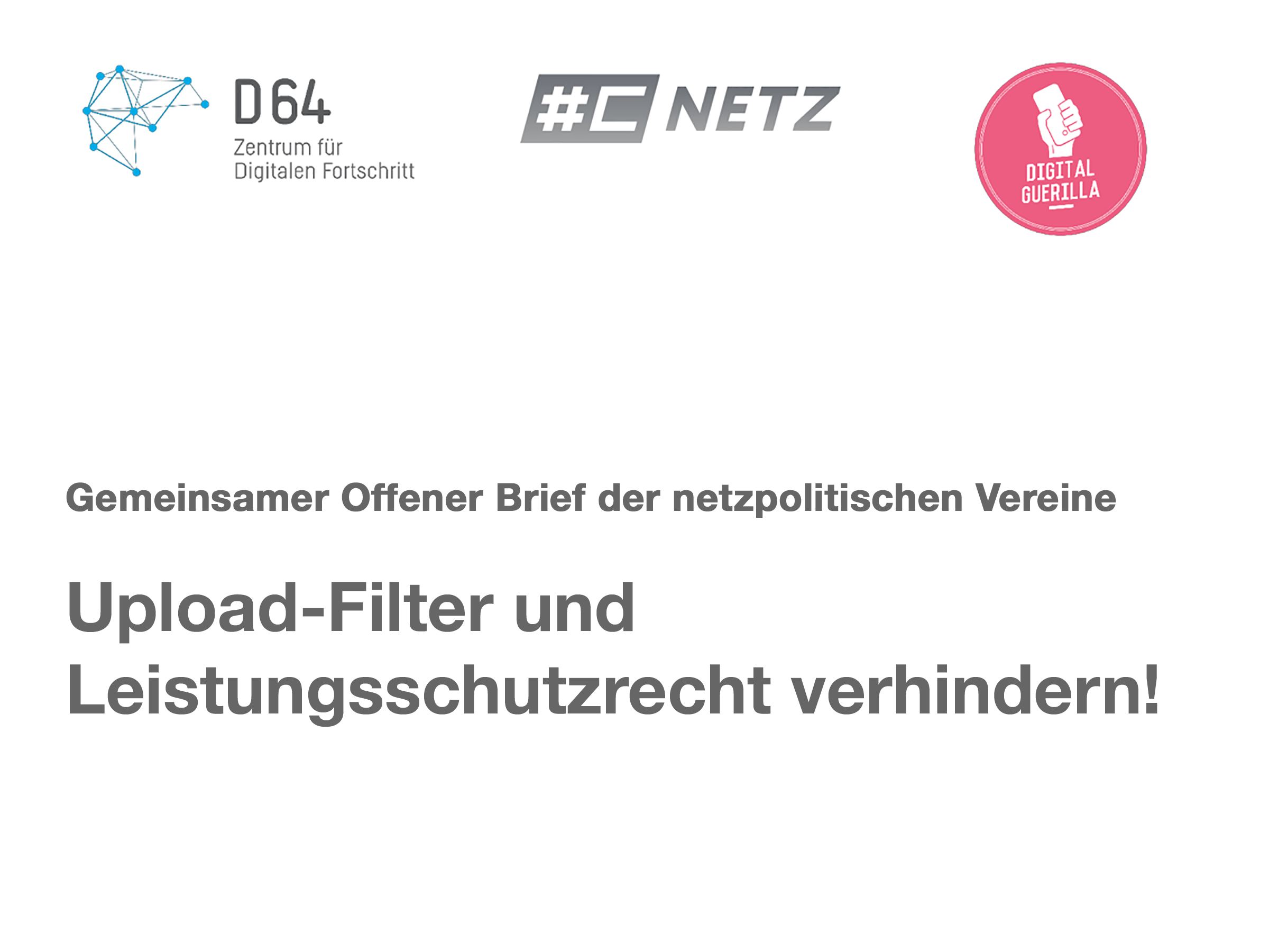 Offener Brief Zu Upload Filtern Und Leistungsschutzrecht Load